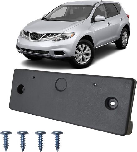 Front License Plate Frame Mounting Bracket Tag Holder Textured Black Fits for 2015 2016 2017 2018 Nissan Murano Replace 962105AA0A NI1068127 in Saudi Arabia