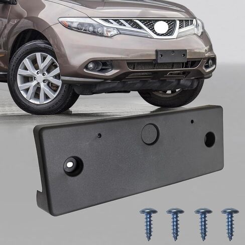 Front License Plate Frame Mounting Bracket Tag Holder Textured Black Fits for 2015 2016 2017 2018 Nissan Murano Replace 962105AA0A NI1068127 in Saudi Arabia