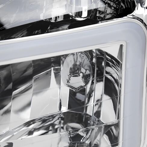 المواصفات المصابيح الأمامية السوداء مع شريط ضوء LED متوافق مع 2004-2015 Nissan Titan ، 2004-2007 Armada ، Armaved Left + Live Pair Assembly in Saudi Arabia