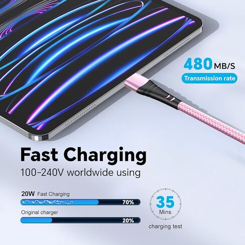 كابل USB C إلى USB C، 5 حزم كابل USB C إلى النوع C، شحن سريع بطول 6 أقدام كابل USB C متوافق مع الهاتف 16 15 Pro Plus Pro Max، لـ S24 S23، لـ Pad Pro لـ Galaxyy S24 S23 S22 والمزيد - رمادي in Kuwait