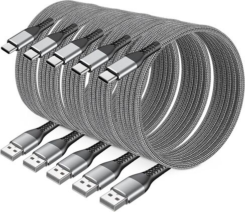 USB C to USB C Cable,5Pack 60W USB C to Type C Cable,Fast Charge 6FT Long USB C Cable Compatible with Phone 16 15 Pro Plus Pro Max,for S24 S23,for Pad Pro for Galaxyy S24 S23 S22 and More-Gray in Saudi Arabia