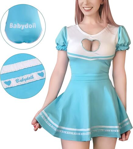 Littleforbig Cotton Romper Onesie Pajamas Bodysuit - Daddy’s Secret Princess Onesie Skirt Set Blue Babydoll in Saudi Arabia