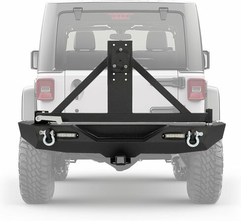 مصد خلفي Kuafu متوافق مع 2007-2018 Jeep Wrangler JK مع حامل الإطارات القابل للقفل 2 بوش in Saudi Arabia