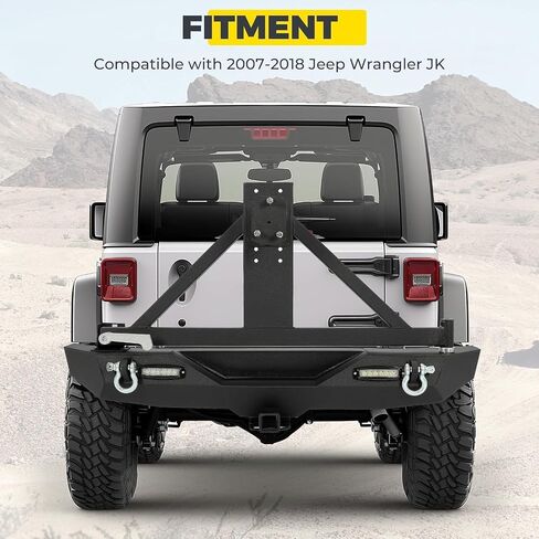 مصد خلفي Kuafu متوافق مع 2007-2018 Jeep Wrangler JK مع حامل الإطارات القابل للقفل 2 بوش in Saudi Arabia