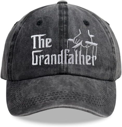 Best Grandfather Ever Hat, Distressed Cotton Adjustable Funny Grandpa Baseball Cap in Kuwait