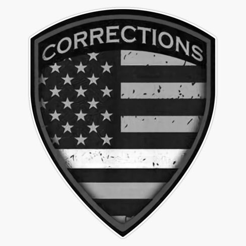 Thin Silver Line Correctional Officer Window Bumper Sticker Decal 5" in Saudi Arabia