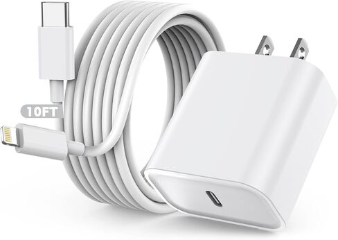 [Apple MFi Certified]10FT Fast iPhone Charger,Extra Long Apple Charger Fast Charging 2Pack 20W USB C Charger Block Plug + 10Foot Lightning Cable Cord for iPhone 14/Pro/Pro Max/Plus/13/12/11/XS/XR/X/SE in Saudi Arabia