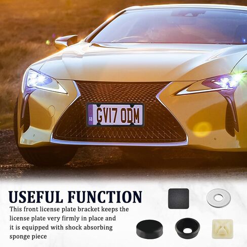 Front License Plate Frames Kit,Stainless Steel License Plate Cover with Mounting Hardware for Plates Secure Fixing and Car Decorations,Universal Front Licenses Plates Holder (Black) in Saudi Arabia