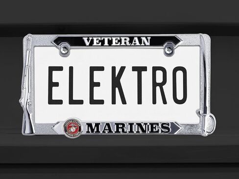 Elektroplate مرخص رسميًا-الولايات المتحدة مشاة البحرية المحاربين القدامى المعدني المطلي بالكروم الحجم القياسي ذو الحجم الأريميوم ثلاثي الأبعاد حامل العلامة للسيارات/سيارات الدفع الرباعي/الشاحنات الملحق التلقائي in Saudi Arabia