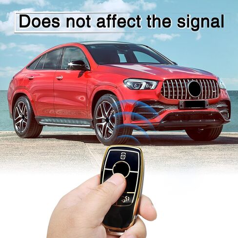 Tomall for Mercedes Benz Key Fob Wover مع سلسلة المفاتيح ، 4 أزرار ناعمة TPU مفتاح FOB واقي متوافق مع مرسيدس Benz a c e r s g cla in Saudi Arabia
