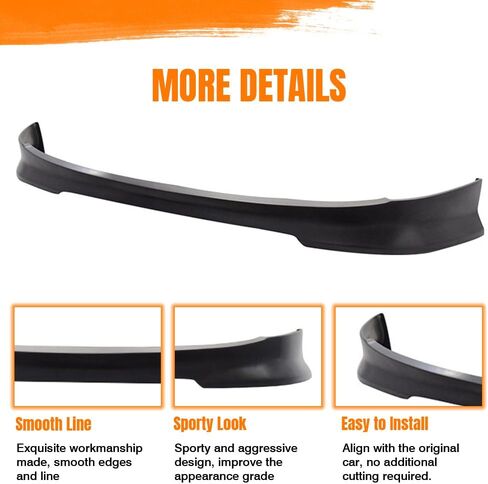 Front Bumper Lip Spoiler, Compatible with 2008-2010 BMW E60 5-Series LCI Facelift Model (Not Fit M Tech Or M Bumpers), PU Unpainted C Style Add-on Front Splitter Air Dam Chin Protector in Saudi Arabia