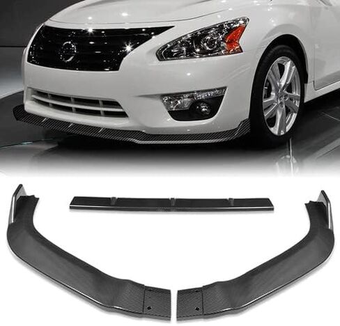 3 Pieces Front Bumper Lip Spoiler Splitter Side Body Kit Trim Protection Compatible with 2013-2015 Nissan Altima Sedan 4DR, 2014 (Painted Black) in Saudi Arabia