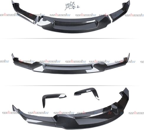 5Pcs Front Lip & Light Frame Compatible with 2012-2018 F30 F31 Base 3 Series (M Tech/M Sport Only), Air Dam Spoiler Lower Chin Fits for Sedan, Protection Body Part (Carbon Fiber Pattern) in Saudi Arabia