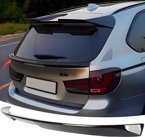 المفسد الخلفي جناح الباب الخلفي منتصف المفسد متوافق مع BMW X5 F15 35D/ 35I/ 40E/ 50I 2014-2018 ، Gloss Black Decklid Lip Accessories in Saudi Arabia