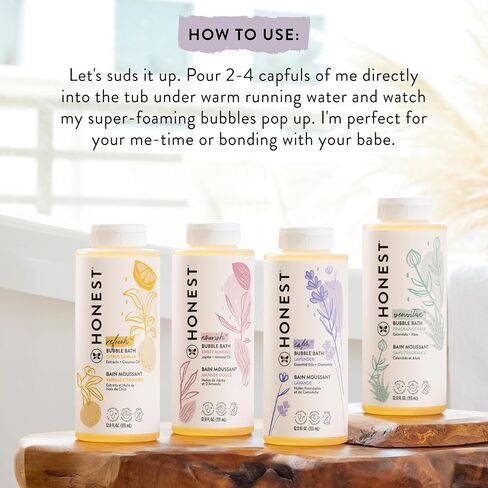 The Honest Company Lavender Calm 2-in-1 شامبو تنظيف + غسل الجسم + حزمة حمام فقاعة الرغوة | مشتقة بشكل طبيعي ، خالي من الدمعة ، hypoallergenic | 10 fl oz ، 12 fl oz in Saudi Arabia