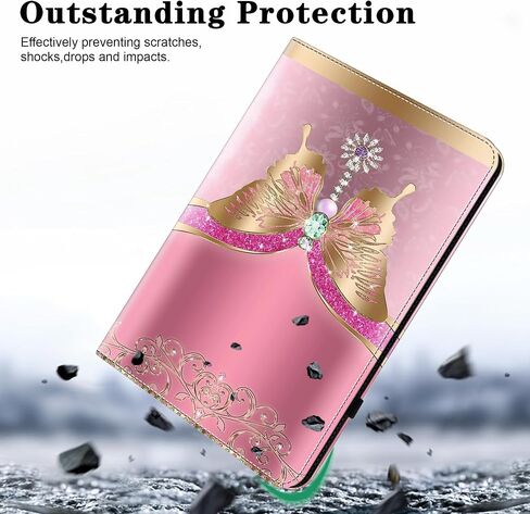 Case for Lenovo Tab M11 (TB-330FU/330XU) 11" Case 2024, Embossed Lace PU Leather Flip Folio Protective Tablet Case with Elastic Band & Card Slots/Holder, Multi-Angle Viewing Stand Cover, Blue in Saudi Arabia