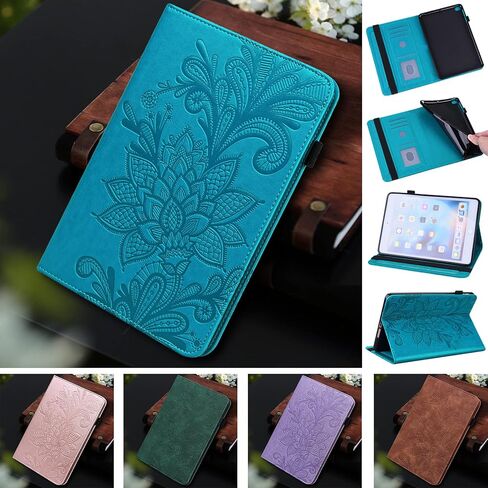 حافظة لجهاز Lenovo Tab M11 (TB-330FU/330XU) مقاس 11 بوصة 2024، حافظة تابلت واقية من جلد البولي يوريثان المنقوش مع شريط مطاطي وفتحات/حامل للبطاقات، غطاء حامل متعدد الزوايا، أزرق in Kuwait