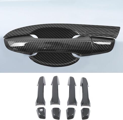 ملحقات السيارات تناسب Honda CR-V CRV 2017 2018 2019 2020 2021 2022 غطاء مقبض الباب الخارجي (ألياف الكربون) ABS 8 PCS بدون Keyhol in Saudi Arabia