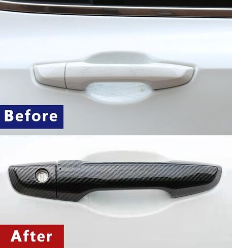 ملحقات السيارات تناسب Honda CR-V CRV 2017 2018 2019 2020 2021 2022 غطاء مقبض الباب الخارجي (ألياف الكربون) ABS 8 PCS بدون Keyhol in Saudi Arabia