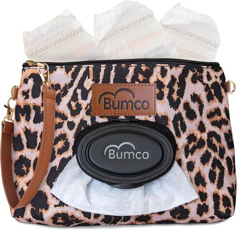 Bumco Diaper Clutch - مناديل محمولة موزع وضروريات السفر للأطفال ، حاوية مناديل قابلة لإعادة التعبئة ، محفظة كيس حفاضات in Kuwait