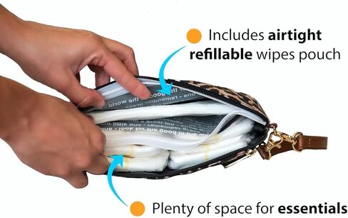 Bumco Diaper Clutch - مناديل محمولة موزع وضروريات السفر للأطفال ، حاوية مناديل قابلة لإعادة التعبئة ، محفظة كيس حفاضات in Kuwait