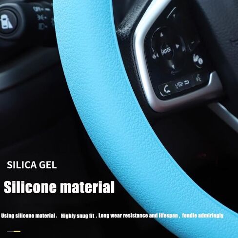 Universal Four Season Thin Silicone Steering Wheel Cover - Anti Slip Wear Resistant Comfortable for Car Black in Saudi Arabia
