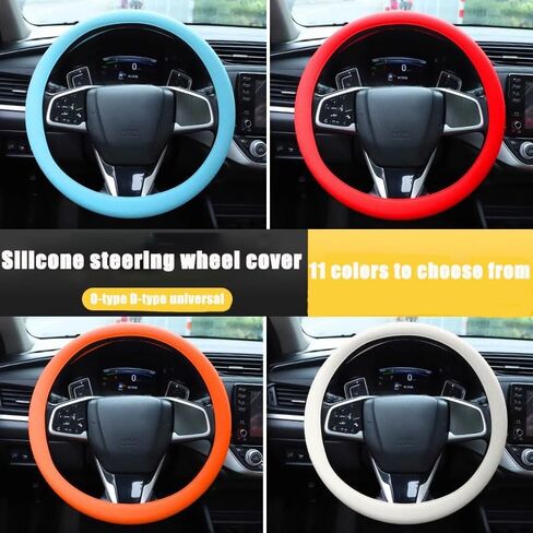 Universal Four Season Thin Silicone Steering Wheel Cover - Anti Slip Wear Resistant Comfortable for Car Black in Saudi Arabia