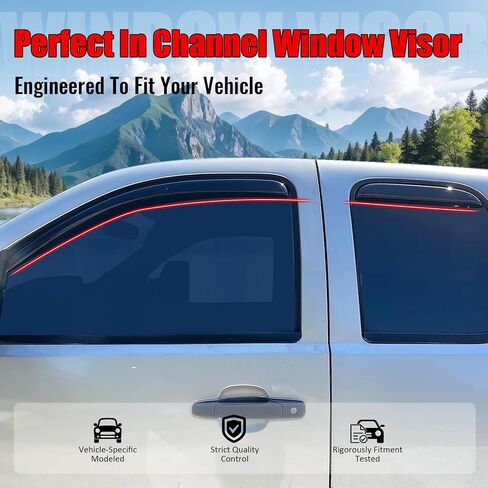 Ikon Motorsports in Channel Window Vensors متوافقة مع 2008-2014 Jeep Liberty 4-Door ، Slim Style Smoke Rain Main Main ، Deflectors Window Window 4pcs in Saudi Arabia
