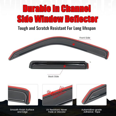 Ikon Motorsports in Channel Window Vensors متوافقة مع 2008-2014 Jeep Liberty 4-Door ، Slim Style Smoke Rain Main Main ، Deflectors Window Window 4pcs in Saudi Arabia