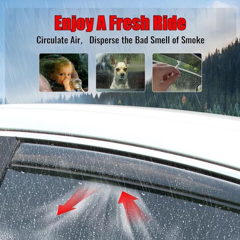 Ikon Motorsports in Channel Window Vensors متوافقة مع 2008-2014 Jeep Liberty 4-Door ، Slim Style Smoke Rain Main Main ، Deflectors Window Window 4pcs in Saudi Arabia