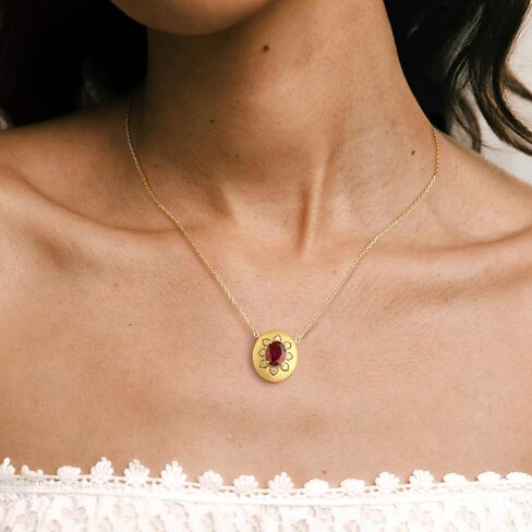 14K Brushed Gold Sunflower Necklaces for Women Moissanite or Lab-Grown Emerald/Garnet/Amethyst Pendant with Hairline Detailing Trendy 925 Sterling Silver Jewelry Gifts for Her Birthday in Saudi Arabia