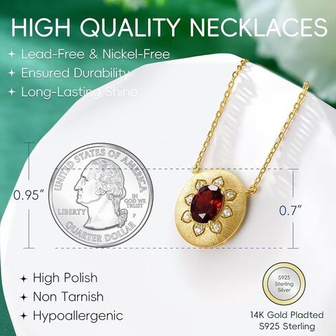 14K Brushed Gold Sunflower Necklaces for Women Moissanite or Lab-Grown Emerald/Garnet/Amethyst Pendant with Hairline Detailing Trendy 925 Sterling Silver Jewelry Gifts for Her Birthday in Saudi Arabia