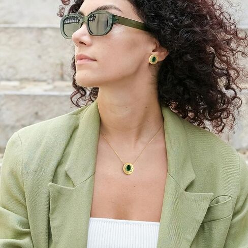 14K Brushed Gold Sunflower Necklaces for Women Moissanite or Lab-Grown Emerald/Garnet/Amethyst Pendant with Hairline Detailing Trendy 925 Sterling Silver Jewelry Gifts for Her Birthday in Saudi Arabia