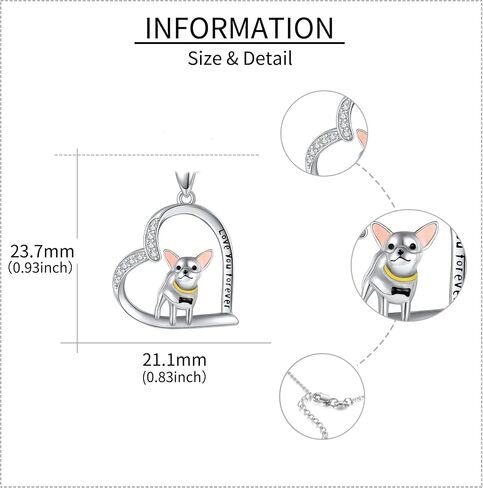 Capybara/Squirrel/Chihuahua Necklace Sterling Silver Chihuahua Squirrel Jewelry Capybara Gifts for Women in Kuwait