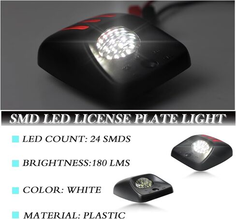 LED License Plate Light Kit for Toyota Tacoma 2005-2015 & Tundra 2000-2013 - Super Bright White Rear Bumper Tag Lamp Assembly | Direct Fit Replacement (2-Pack) - Plug & Play Installation in Saudi Arabia