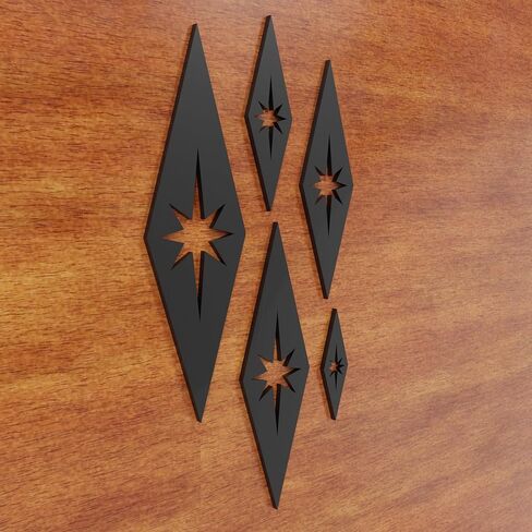 Mid Century Modern Vintage Style Diamond Star Bursts Wall Decor 1960s Retro Home Office Décor MCM Vintage Style Home Decoration Haning Wall Art TEAL (Teal) in Saudi Arabia