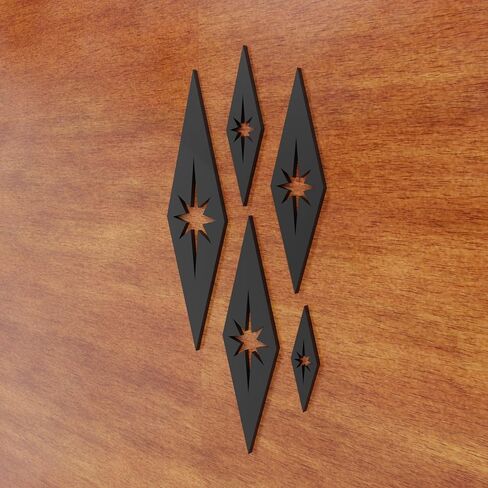 Mid Century Modern Vintage Style Diamond Star Bursts Wall Decor 1960s Retro Home Office Décor MCM Vintage Style Home Decoration Haning Wall Art TEAL (Teal) in Saudi Arabia