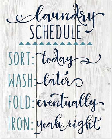 Laundry Schedule Whitewashed Rustic Wood Wall Sign Decor (12x15) in Saudi Arabia
