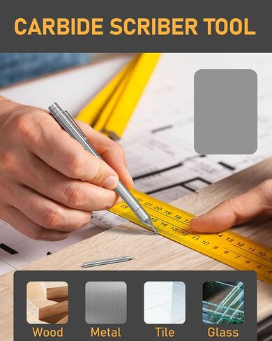 34 Pack Carpenter Pencil Set with Sharpener, Mechanical Carpenter Pencils with Deep Hole Long-Nib Marker Pens, Carbide Scribe Tool & Construction Pencils for Architect Woodworking with Case in Saudi Arabia