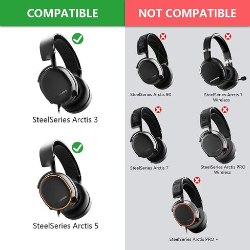 Geekria Flex Fabric Headband Pad Compatible with SteelSeries Arctis 5 & Arctis 3 All-Platform Gaming, Headphones Replacement Band, Headset Head Top Cushion Cover Repair Part (Black) in Saudi Arabia