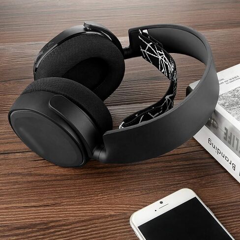 Geekria Flex Fabric Headband Pad Compatible with SteelSeries Arctis 5 & Arctis 3 All-Platform Gaming, Headphones Replacement Band, Headset Head Top Cushion Cover Repair Part (Black) in Saudi Arabia