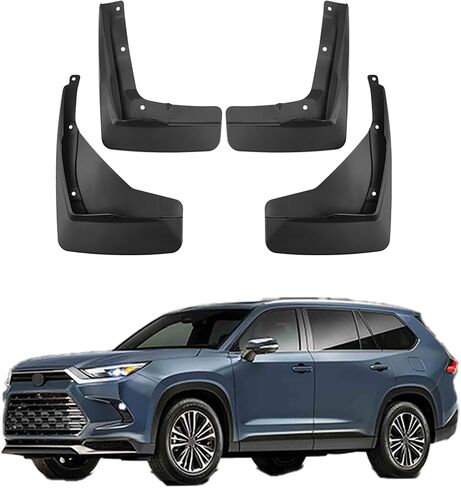 اللوحات الطينية ل Toyota Grand Highlander 2024-2025 ، لا حفر لا شريط مخصص الطين واقي الطين جميع حارس حامي الإطارات الحارس طين العجلة والإطارات حراس in Saudi Arabia