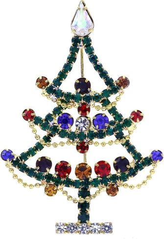 Merry Christmas Jewelry Poinsettia Flower Tree Candy Cane Charm Brooch Pin in Saudi Arabia