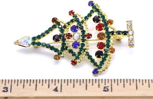 Merry Christmas Jewelry Poinsettia Flower Tree Candy Cane Charm Brooch Pin in Saudi Arabia