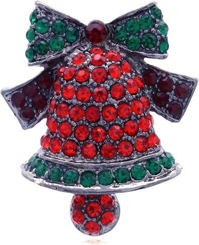Merry Christmas Jewelry Poinsettia Flower Tree Candy Cane Charm Brooch Pin in Saudi Arabia