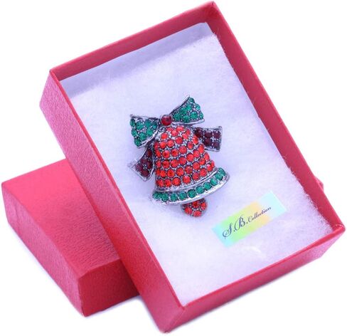 Merry Christmas Jewelry Poinsettia Flower Tree Candy Cane Charm Brooch Pin in Saudi Arabia
