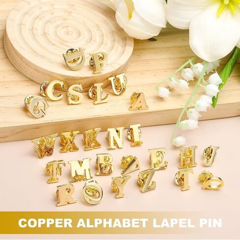 PATIKIL Letter Lapel Pins Initial Alphabet Collar Pins Letter Copper Brooch Pins for Mens & Womens Shirt Dress Suits in Saudi Arabia