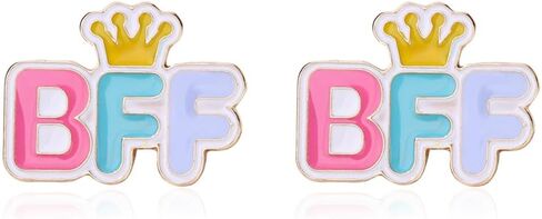 2PCS Bff Crown Friendship Brooch Pins Set for Women Funny Cute Cartoon Enamel Lapel Badge for Backpacks Badge Hat Dress Xmas Birthday Costume Best Friends Jewelry Gifts Bestie Sister Daughter in Saudi Arabia