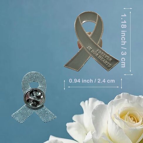 20 PCS Funeral Ribbon Awarenenting Dins Memorial Frabel Brouches Forever في قلوبنا لحضور الحداد in Kuwait