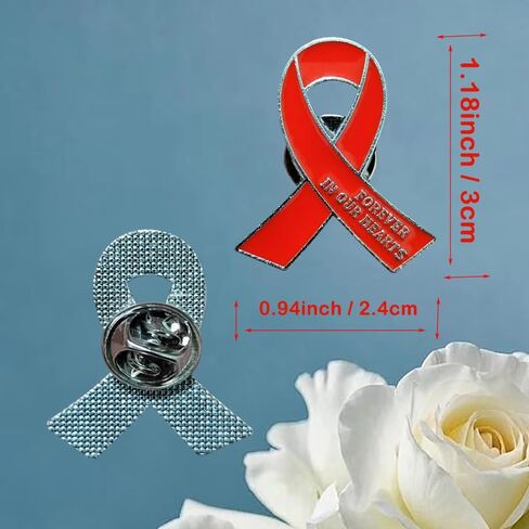 20 PCS Funeral Ribbon Awarenenting Dins Memorial Frabel Brouches Forever في قلوبنا لحضور الحداد in Kuwait